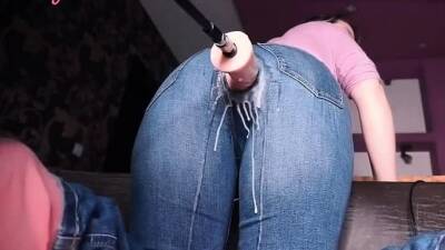 Creamy Squirt Dripping from MILF Jeans from Mechanical Dick - icpvid.com