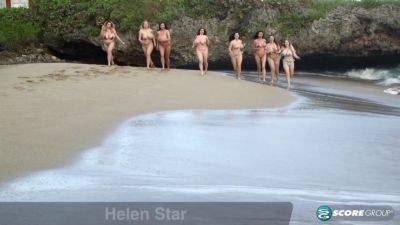 Helen Star - Watch these oily babes play with their tits and oily bodies in the pool, beach or at the Codivorexxx com beach - sexu.com