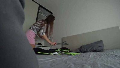 Wife and Friend, Enjoying Themselves on the Bed While Husband Works! Genuine Cheating Action - veryfreeporn.com