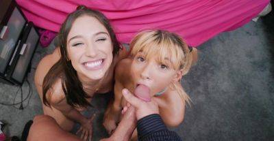 Sweet bitches play together in flawless POV threesome - alphaporno.com